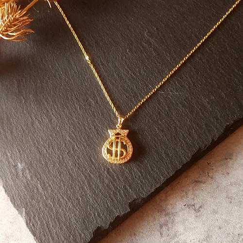 NK005 ＄ Dollar ネックレス／ドルマーク／マネー／運気／ラッキー