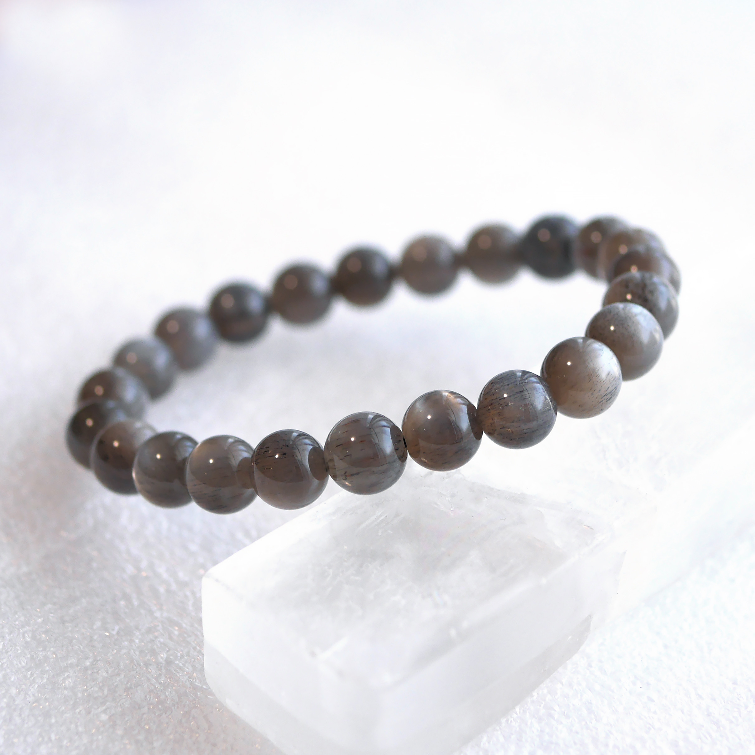 ブレスレット☆ブラックサンムーンストーン（8.5mm）