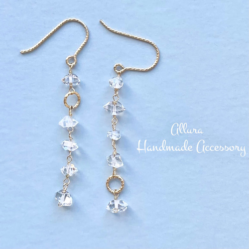14kgf* ハーキマーダイヤモンド ピアス/イヤリング ♪ ピアス（フック 