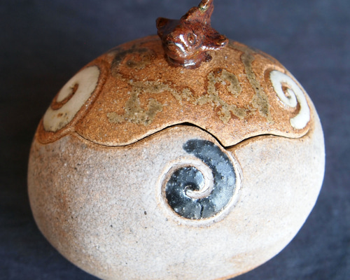 陶芸　置き物 シーサー 置物 おきもの 門柱 高さ33cm ゴス 琉球焼 朝日陶器