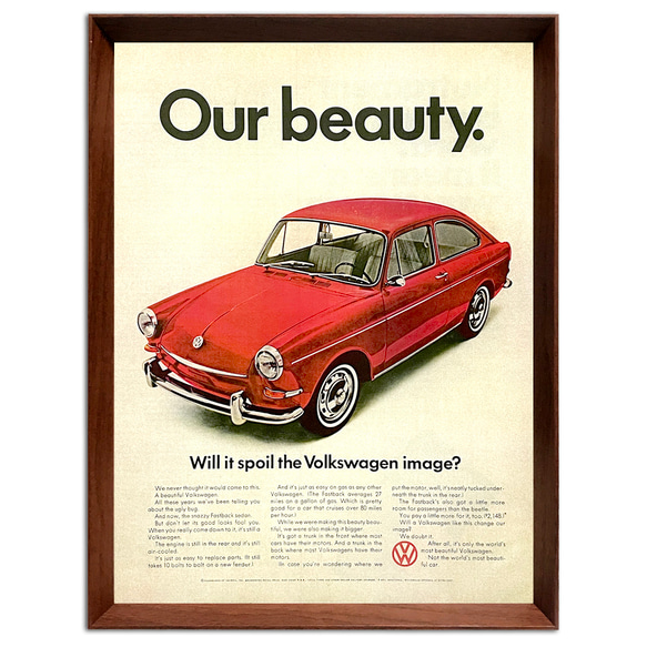 VW フォルクスワーゲン タイプⅢ 1960年代 アメリカ 雑誌 ビンテージ 広告 額付 ポスター 3枚目の画像