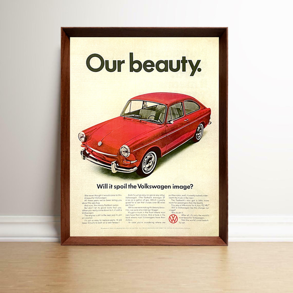 VW フォルクスワーゲン タイプⅢ 1960年代 アメリカ 雑誌 ビンテージ 広告 額付 ポスター 1枚目の画像
