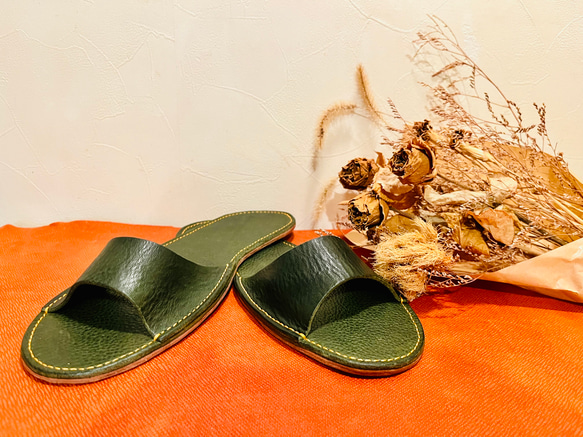 栃木革室內拖鞋/栃木レザーのルームシューズ　ルームスリッパ　 第1張的照片