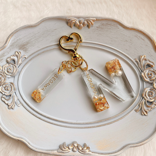 うるツヤイニシャルレジンキーホルダー＊アルファベット＊イニシャル