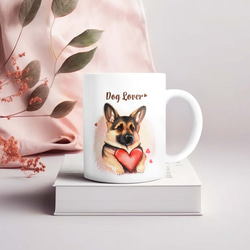 【 キュンです ジャーマンシェパード 】 マグカップ　犬　ペット　うちの子　犬グッズ　ギフト　プレゼント　母の日 3枚目の画像