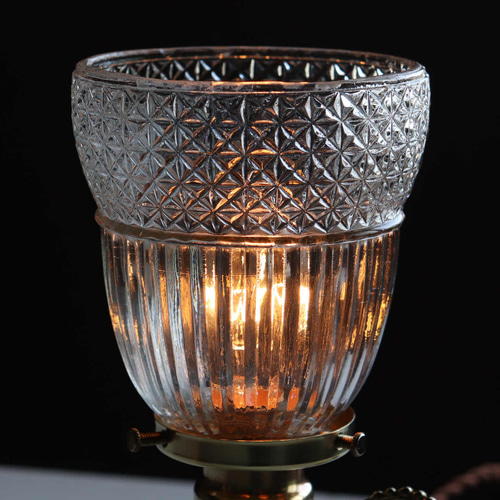 USAヴィンテージガラスミニテーブルライト幾何学｜卓上照明カフェ