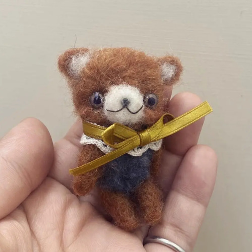 熊 甘から 羊毛フェルト ベアー ハンドメイド テディベア
