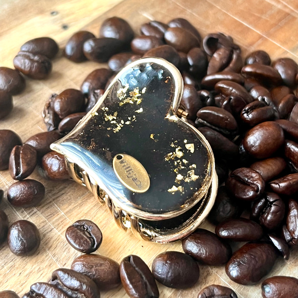 【caffeine】コーヒー豆のハートミニクリップ 3枚目の画像