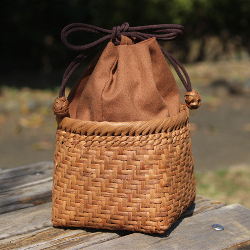 御幸籠 山葡萄 御幸篭 巾籠 野点篭 浴衣 巾着 かごバッグ 伝統工芸品