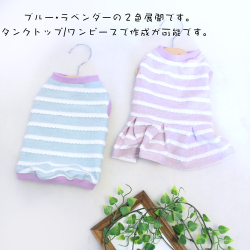 ハンドメイド【新品】わんちゃんのお洋服☆ボーダー柄ワンピース