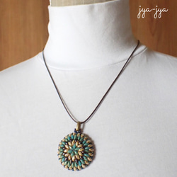 【軽量】beads necklace - blue gradation 4枚目の画像