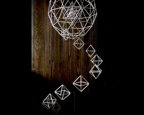 ヒンメリ「銀河」110cm巨大モビール 野外使用可なアルミ製 幾何学