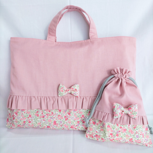 選べるリボン○入園入学セット○6点○フリルが可愛い○ レッスンバッグ