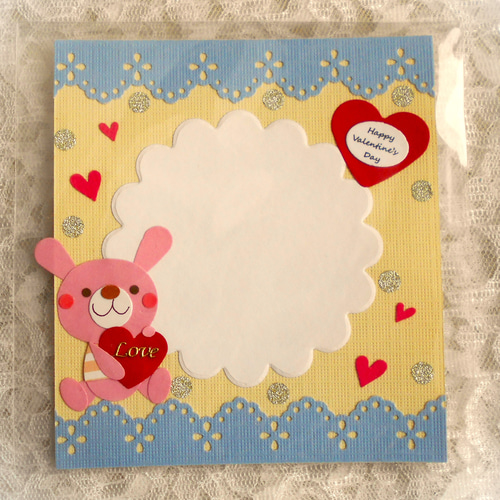 コメントカードハート フレームクラフトパンチ写真フレーム