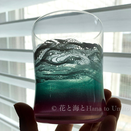 ☆受注制作☆海色グラス✳︎海レジンアート オーシャンアート グラス