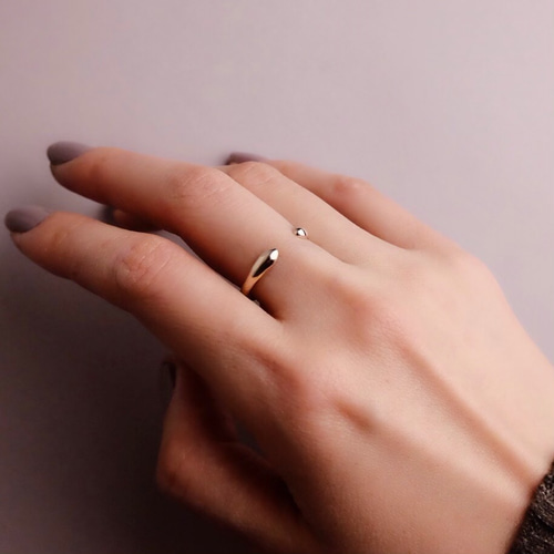 Ｋ18フォークリング K18・プラチナ〉シンプルフォークリング＜VR002＞ 指輪・リング Alles