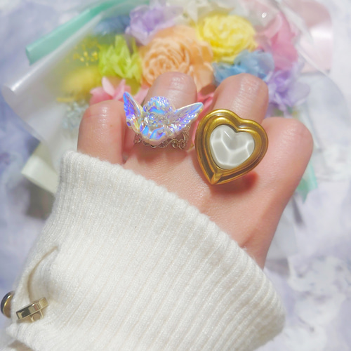 ♡R ⌇﻿オーロラ天使 × すかしリング 大人かわいい ゆめかわいい