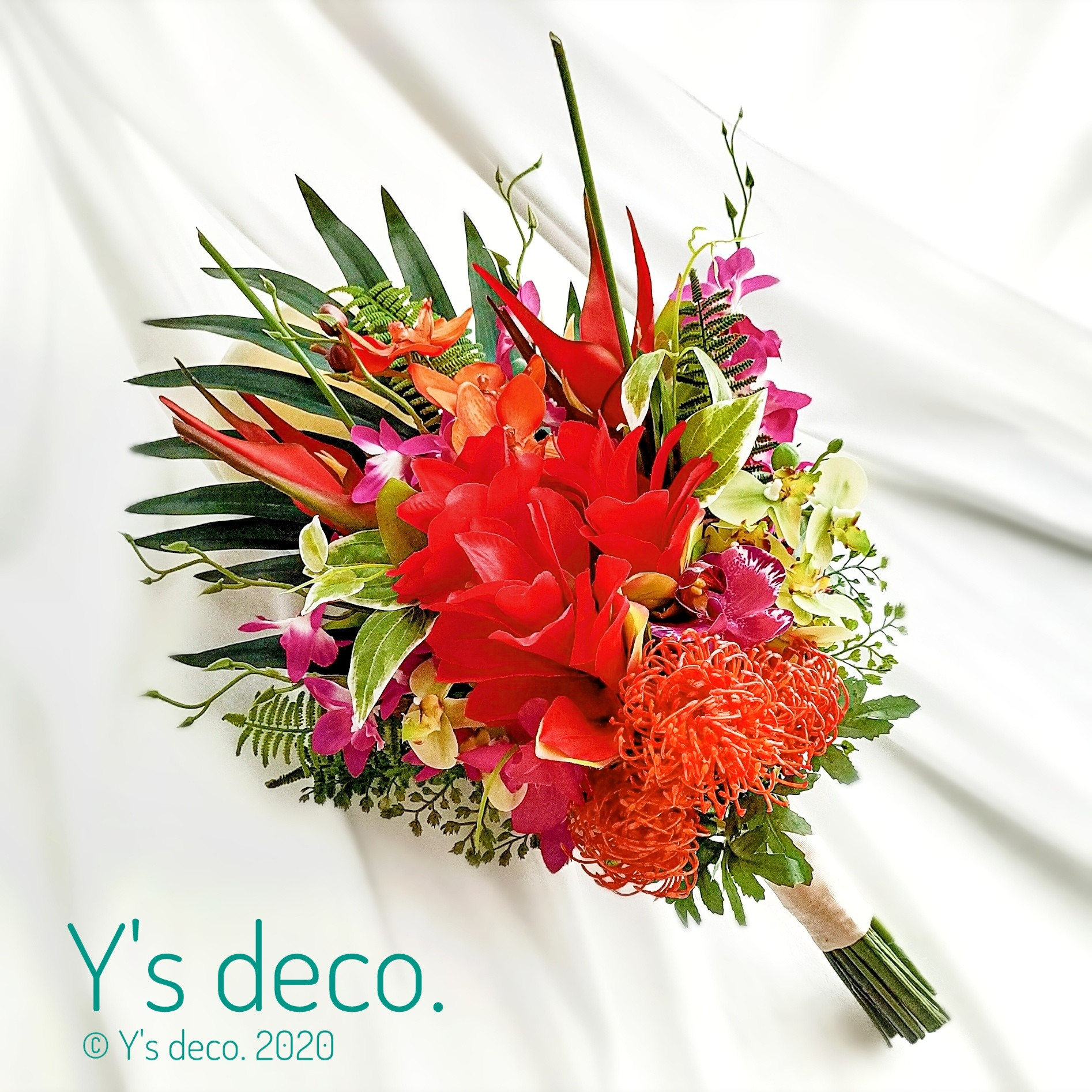 優れた品質 南国リゾート風 高級造花 ウェディングブーケ&ブートニア