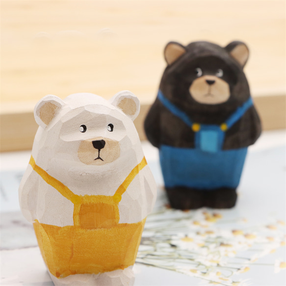 木彫り、小さなクマ、家の装飾、置物 その他置物 fusu 通販