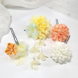 ［送料無料］4色 菊の花ヘアアクセサリー 8枚目の画像
