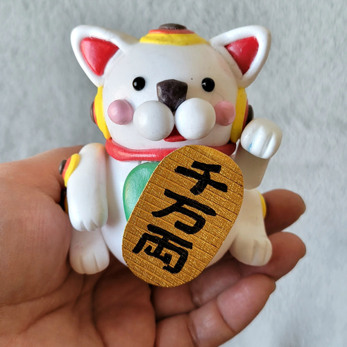 招き猫ちゃん(樹脂粘土) 招き猫 kazuchan 通販 15632692｜Creema