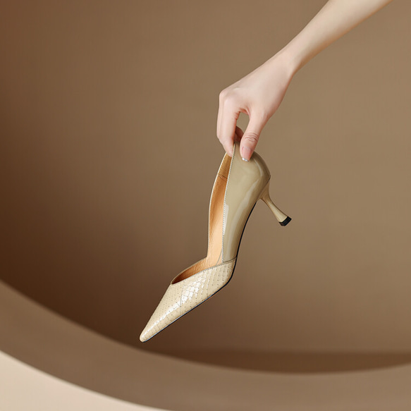 ♥23春夏デザイン新作♥レディース靴本革個性的シューズパンプス ハイヒール3色 22cm～24.5cm #650 7枚目の画像