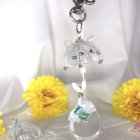 ฅ❤️ 猫ねこレジンチャームさくらバックチャームハンドメイド