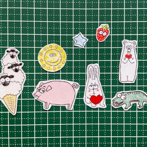 フレークシール ホログラム 動物 可愛い キラキラ シール・ステッカー