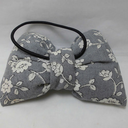 布で縫い縫いヘアゴムリボン(綿入り)花柄 3枚目の画像
