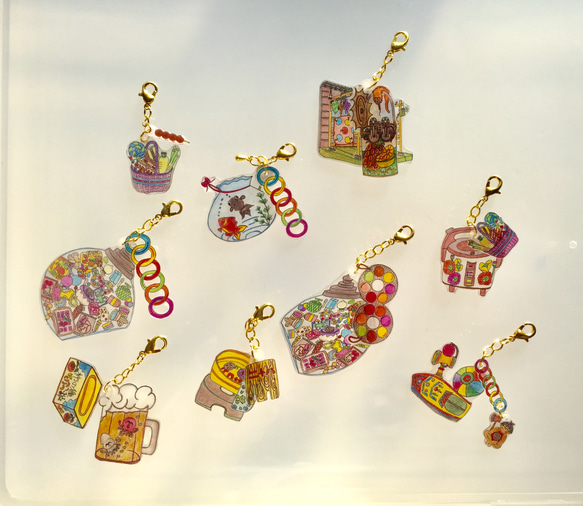 アンブレラマーカー傘マーカー・プラ板チャーム半透明ーーー昭和レトロ・玩具 6枚目の画像