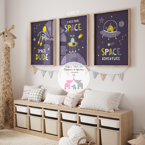 子供向けアートポスター 宇宙ロボット モダンスペース 惑星探検