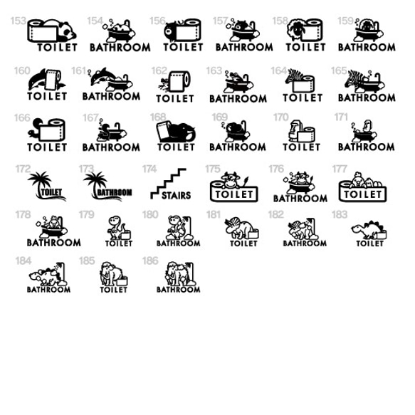 191トカゲのバスルームサインステッカー 9枚目の画像