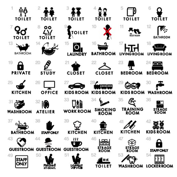 191トカゲのバスルームサインステッカー 6枚目の画像