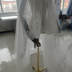 送料無料！人気上昇！ウエディングドレスベール  3D立体レース刺繍 二重のチュール花嫁/結婚式 11枚目の画像