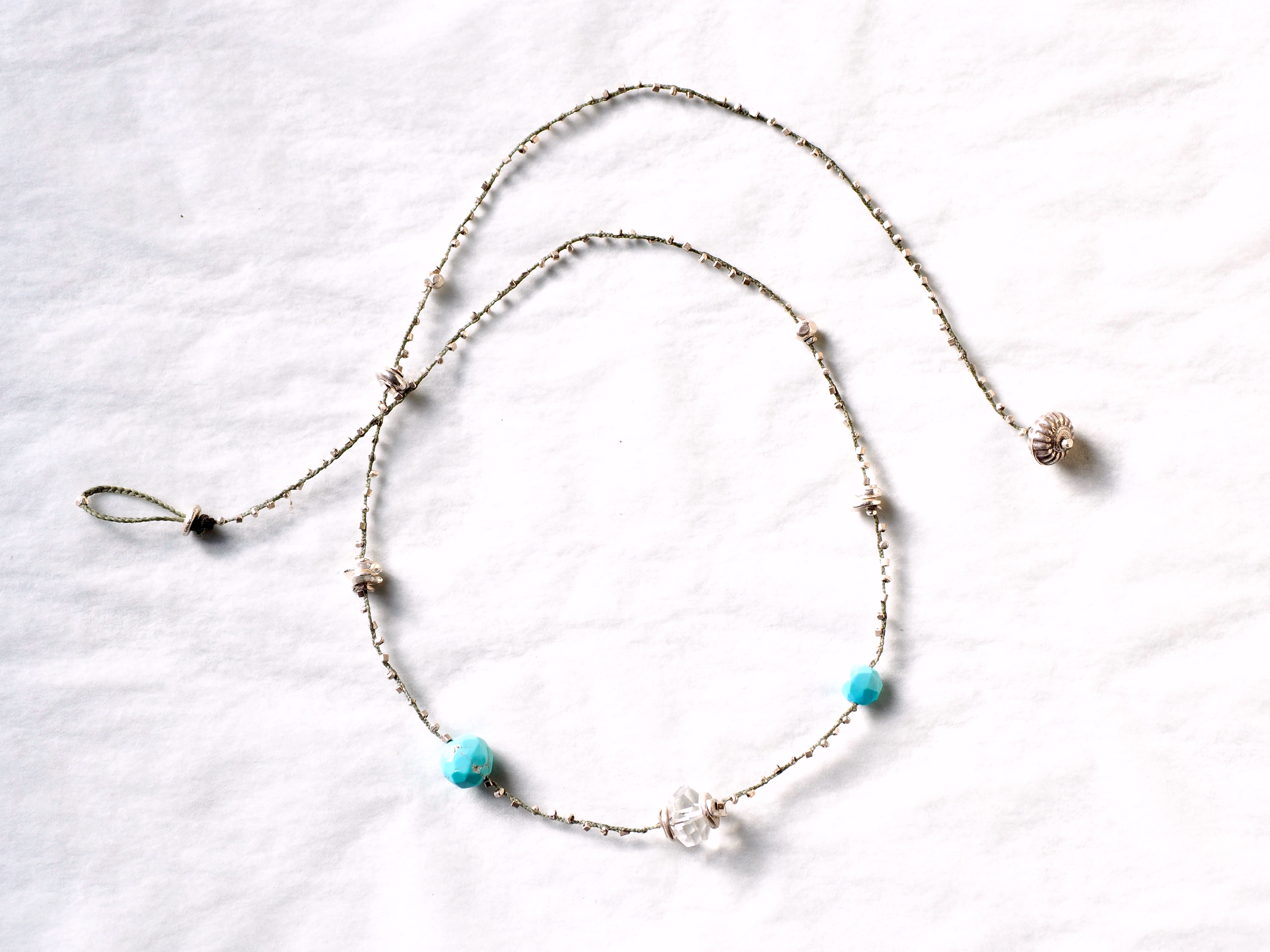 【スリーピングビューティー】ターコイズ 水晶 ネックレス silver950 18,744円