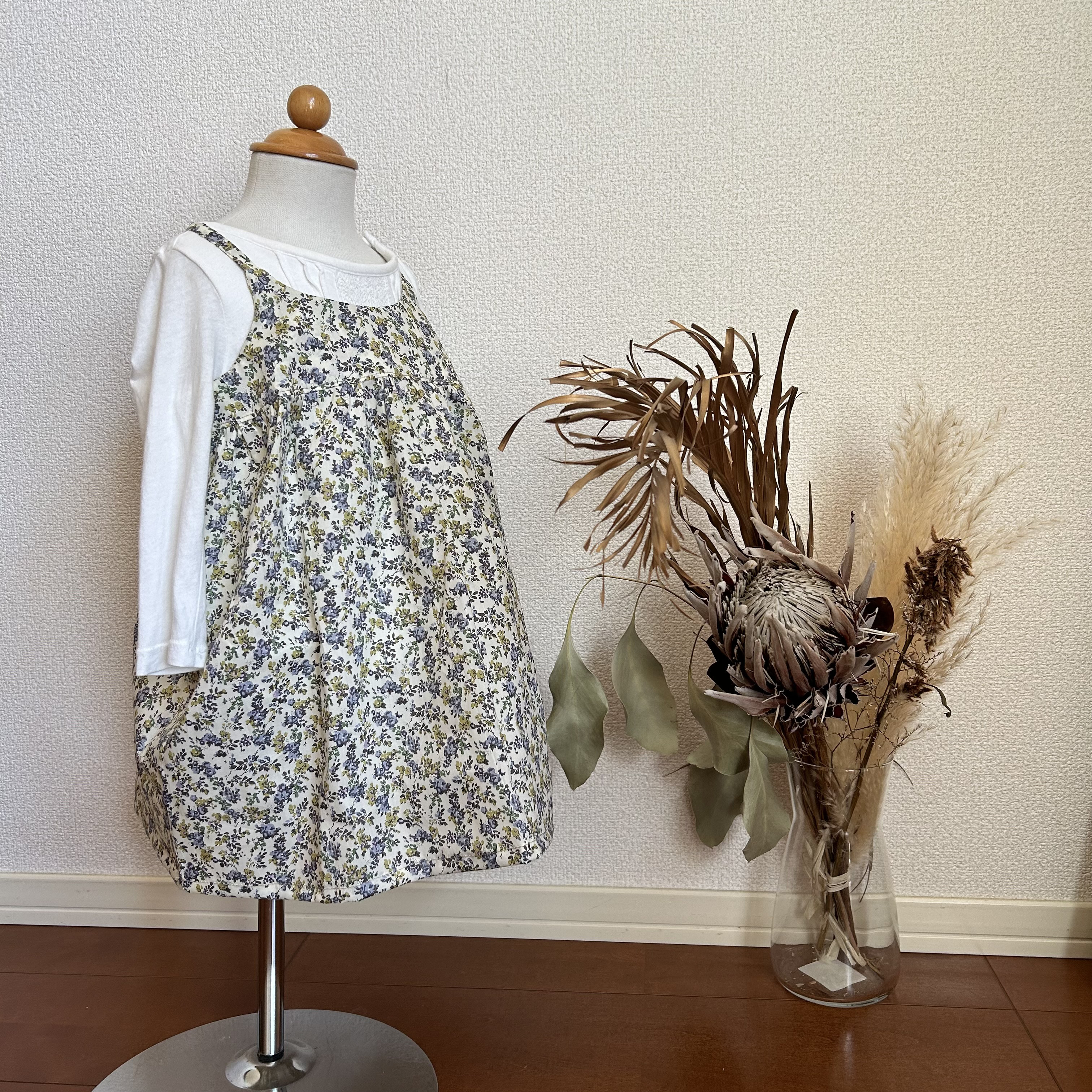 リバティプリント　キャミワンピース