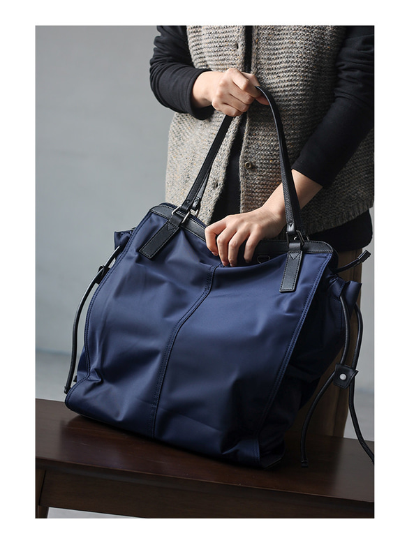 四季の永遠の定番！軽くて使いやすいトートバッグ #青です 2枚目の画像