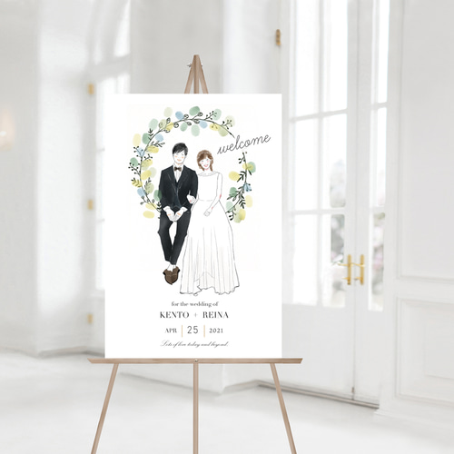 似顔絵 結婚式のウェルカムボード・ ウェディングツリー☆ 絵画
