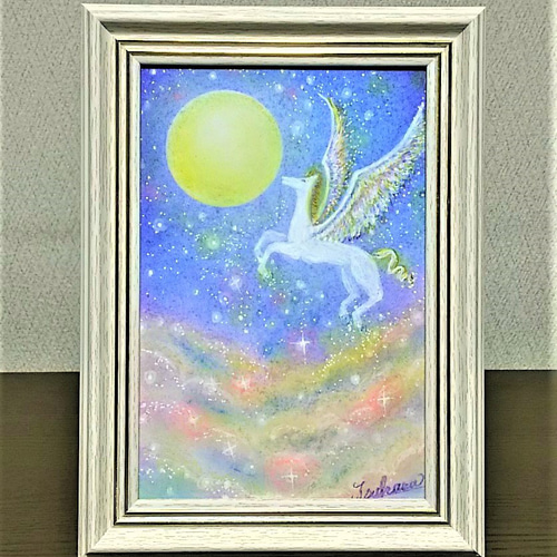 パステル画 彩雲の星月夜とペガサスの飛翔 原画 絵画 T's Arts 通販