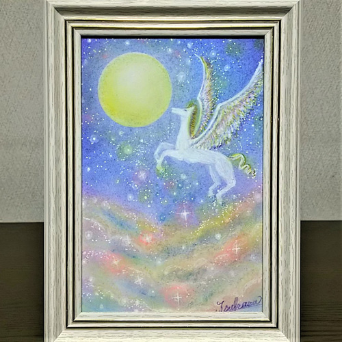 パステル画 彩雲の星月夜とペガサスの飛翔 原画 絵画 T's Arts 通販