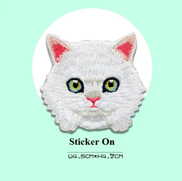 1枚　ネコ　仔猫　キャット　ペット　刺繍　アイロン　ワッペン　パッチ　幼稚園　保育園　通園バッグ　帽子　服　タオル 10枚目の画像