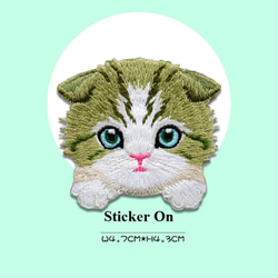 1枚　ネコ　仔猫　キャット　ペット　刺繍　アイロン　ワッペン　パッチ　幼稚園　保育園　通園バッグ　帽子　服　タオル 8枚目の画像