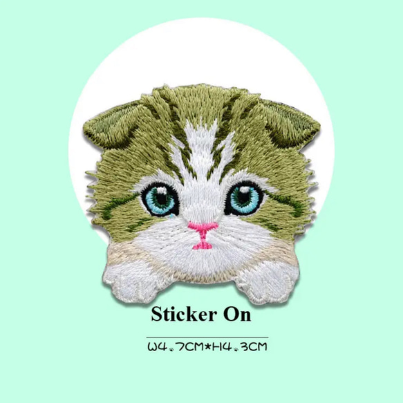 1枚　ネコ　仔猫　キャット　ペット　刺繍　アイロン　ワッペン　パッチ　幼稚園　保育園　通園バッグ　帽子　服　タオル 8枚目の画像