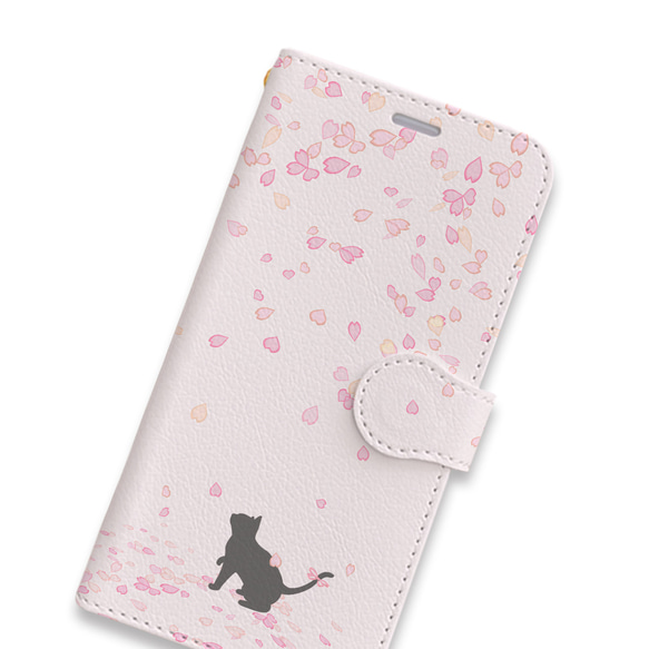 桜 drops (桜色ver.)　手帳型ケース　スマホケース　iPhoneケース 3枚目の画像