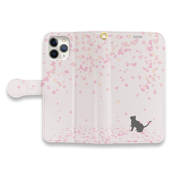 桜 drops (桜色ver.)　手帳型ケース　スマホケース　iPhoneケース 5枚目の画像