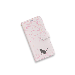 桜 drops (桜色ver.)　手帳型ケース　スマホケース　iPhoneケース 2枚目の画像