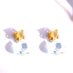 - sizuku - K18gp Opal & Aquamarine Pierce/Ear-cuff 1枚目の画像