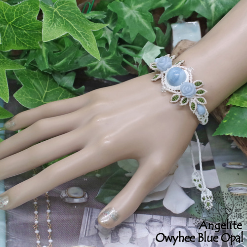 強い癒しの魔石『オーウィーブルーオパール』青薔薇『エンジェライト  