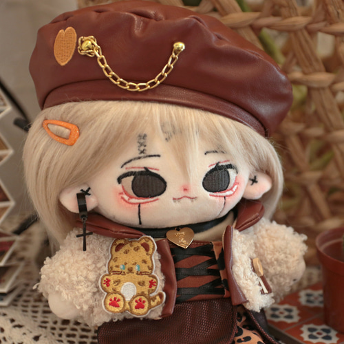 20cm着せ替えぬいぐるみ服 ヒョウ柄ファッションセット おしゃれな服