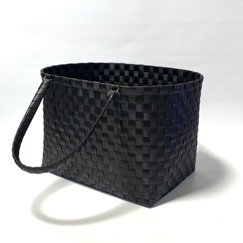 ブラック　かごバッグ 実用性　30cm 楽天市場】プラカゴバッグ プラスチックバッグ カゴバッグ【オル